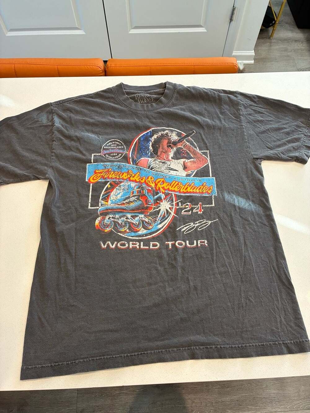 Benson Boone Fireworks And Rollerblades World Tour T-Shirt Large